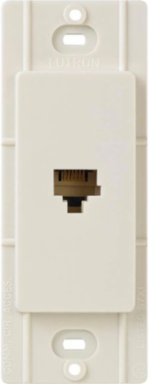 Claro 6-Conductor Telephone Jack RJ11 Light Almond Glossy Finish