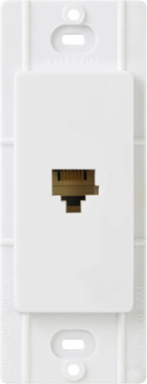 Claro Telephone Jack 6-Conductor RJ11 White, Glossy Finish