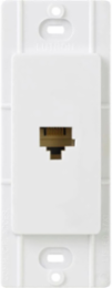 Claro Telephone Jack 6-Conductor RJ11 White, Glossy Finish