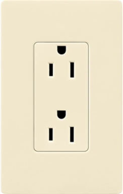 Claro 15 Amp Receptacle Almond, 125V, Gloss Finish, 4.69 x 2.94 Inch