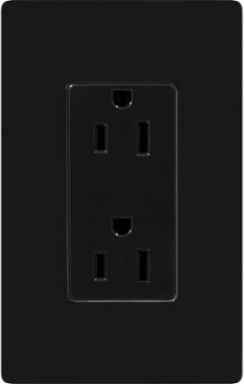 Claro Receptacle 15 Amp 125V Gloss Black, 4.69 x 2.94 Inch