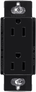 Claro Receptacle 15 Amp 125V Gloss Black, 4.69 x 2.94 Inch