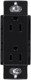 Claro Receptacle 15 Amp 125V Gloss Black, 4.69 x 2.94 Inch