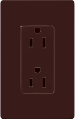 Claro Receptacle 15A Brown 4.69x2.94 Inch Gloss Finish
