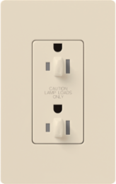 Claro 15A Tamper Resistant Dimming Receptacle 125V, Light Almond, 4.69 x 2.94 Inch