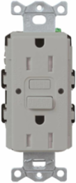 GFCI Receptacle 15 Amp, Self-Testing, Gray, 4.69 x 2.94 Inch