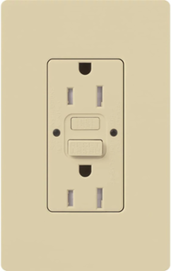 GFCI Receptacle 15 Amp with Continuous Self-Test, Ivory Gloss Finish