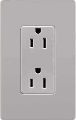 15A Claro Receptacle, Gray, 4.69 x 2.94 Inch, Gloss Finish, 125V