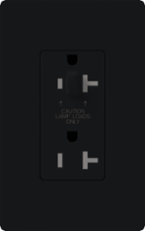 Claro 15A Tamper Resistant Half Dimming Receptacle, Black, Gloss Finish
