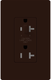 Claro 15A Tamper Resistant Half Dimming Receptacle, 125V, Gloss Finish, Brown