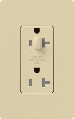 Claro 15A Tamper Resistant Half Dimming Receptacle, 125V, Ivory