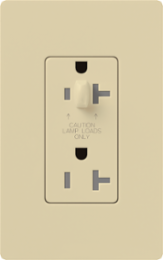Claro 15A Tamper Resistant Half Dimming Receptacle, 125V, Ivory