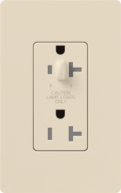 Claro 15A Tamper Resistant Half-Dimming Receptacle, 4.69 Inch x 2.94 Inch, Glossy Light Almond