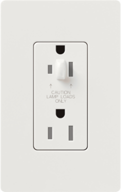 Claro 15A Tamper Resistant Half Dimming Receptacle, Glossy White Finish
