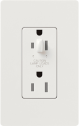 Claro 15A Tamper Resistant Half Dimming Receptacle, Glossy White Finish