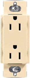 15 Amp Claro Receptacle, Ivory, Glossy Finish, 125V, Wallbox Mounting