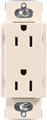 15A Claro Receptacle Light Almond, 125V, Gloss Finish, Wallbox Mounting