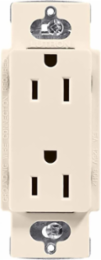15A Claro Receptacle Light Almond, 125V, Gloss Finish, Wallbox Mounting