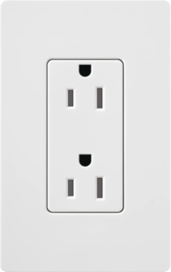 Claro Receptacle 15 Amp, Gloss White, Plastic/Metal, 4.69 x 2.94 Inch