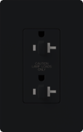 Claro 20A/125V Tamper Resistant Dual Dimmer Receptacle, 4.69 x 2.94 Inch, Gloss Black