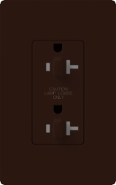 Claro 20A Tamper Resistant Dual Dimming Receptacle, 125V, Gloss Finish