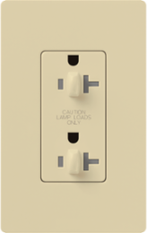 Claro 15A Tamper Resistant Dimming Receptacle, 125V, Ivory, 4.69 Inch