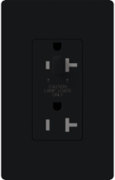 Claro 20A Tamper Resistant Half-Dimming Receptacle, 125V, Black