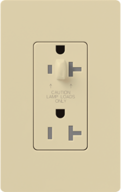 Claro 20A Tamper Resistant Receptacle, Ivory, 125V, 2500W, Gloss Finish
