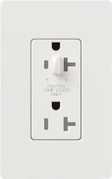 Claro 20A Tamper Resistant Half Dimming Receptacle, 125V, 2500W, Glossy White