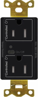 15A Wireless Duplex Receptacle Black, 4.69 x 2.94 Inch, 1000W