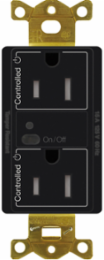 15A Wireless Duplex Receptacle Black, 4.69 x 2.94 Inch, 1000W