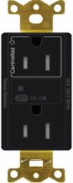 Wireless Split Receptacle 15A Black, 4.69 x 2.94 Inch, Tamper Resistant