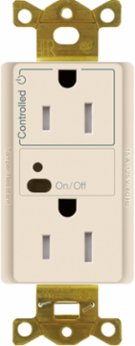 Wireless Split Receptacle 15A Light Almond, 4.69x2.94 Inch, Plastic/Metal