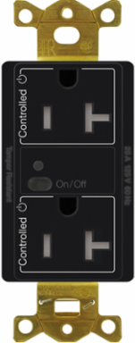 Wireless Duplex Receptacle 20A, 120V, Black, Plastic/Metal, 4.69 x 2.94 Inch