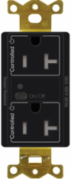Wireless Duplex Receptacle 20A, 120V, Black, Plastic/Metal, 4.69 x 2.94 Inch