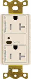 20A Wireless Duplex Receptacle Light Almond, 1500W, Wallbox Mounted