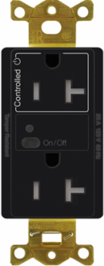Wireless Split RF Receptacle 20A, 1500W, Black Finish, Screw Terminal