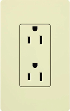 Tamper-Resistant Receptacle, 15 Amp, Glossy Almond, 125V