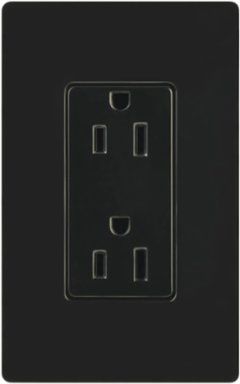 Tamper-Resistant Duplex Receptacle, 15 Amp, 125V, Glossy Black Finish