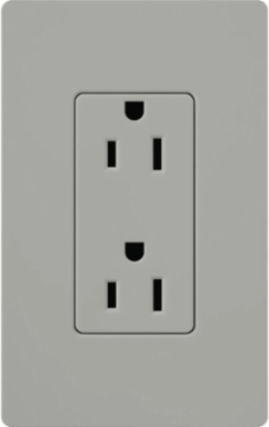 15A Tamper-Resistant Duplex Receptacle, Gray, Gloss Finish, 125V