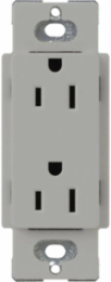 15A Tamper-Resistant Duplex Receptacle, Gray, Gloss Finish, 125V