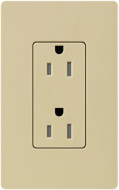 Tamper-Resistant Receptacle 15 Amp 125V Ivory, Gloss Finish, 4.69 Inch x 2.94 Inch
