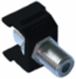 F-style 75 Ohm Coaxial Cable Jack for 6-Port Frame, Gloss Finish, Black