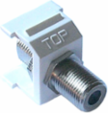 Single Pack Cable Jack 75 Ohm Coaxial for 6-Port Frame, Glossy White Finish