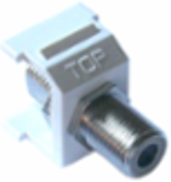 Single Pack Cable Jack 75 Ohm Coaxial for 6-Port Frame, Glossy White Finish