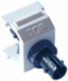 ST Style Fiber Jack, White, Gloss Finish for 6-Port Frame
