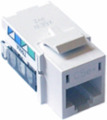 6-Port Telephone Jack with 8-Conductor RJ45, Glossy White Finish