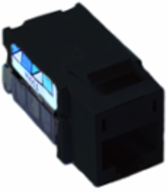 RJ45 Category 6 Phone Jack 8-Conductor Black Gloss