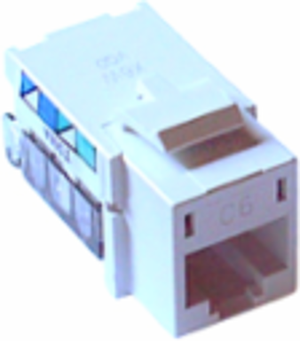 CAT 6 Telephone Jack, 8-Conductor, Glossy White Finish