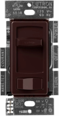 Skylark Contour LED+ Dimmer Switch, 150W LED/600W Incandescent, Brown, Gloss Finish